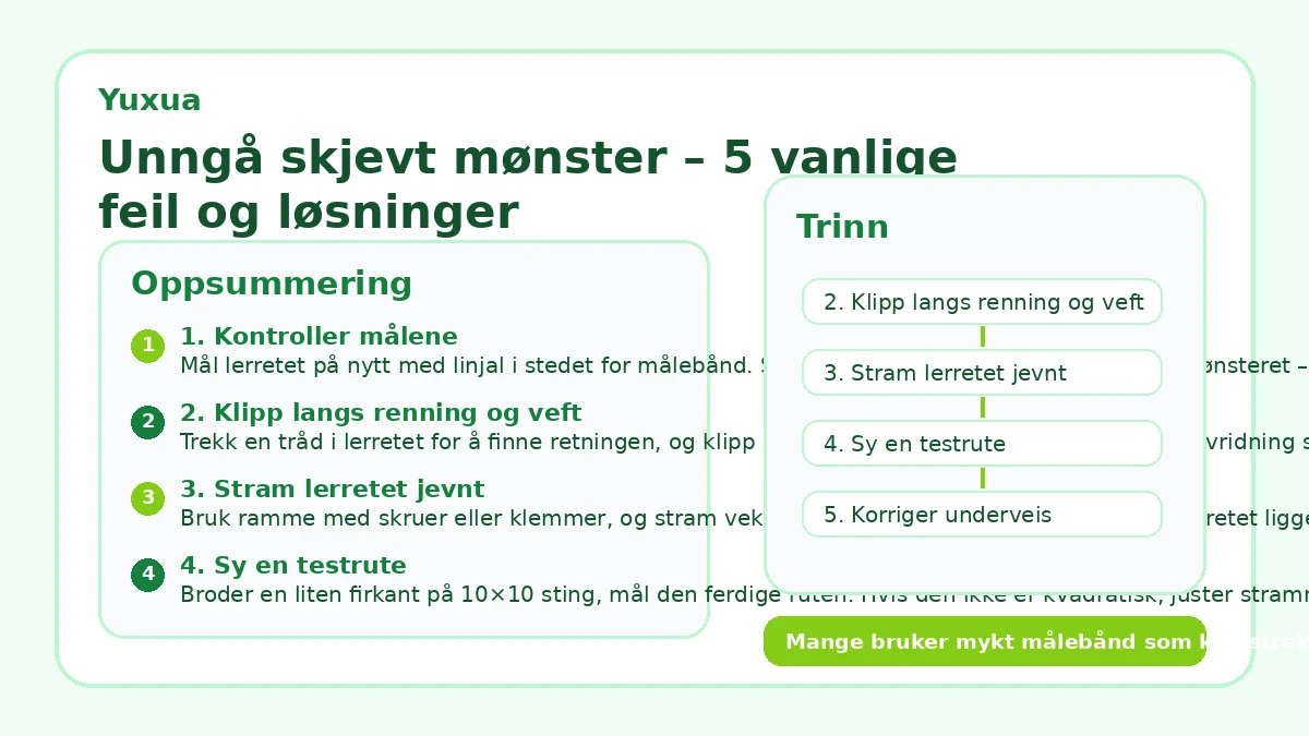 Unngå skjevt mønster – 5 vanlige feil og løsninger